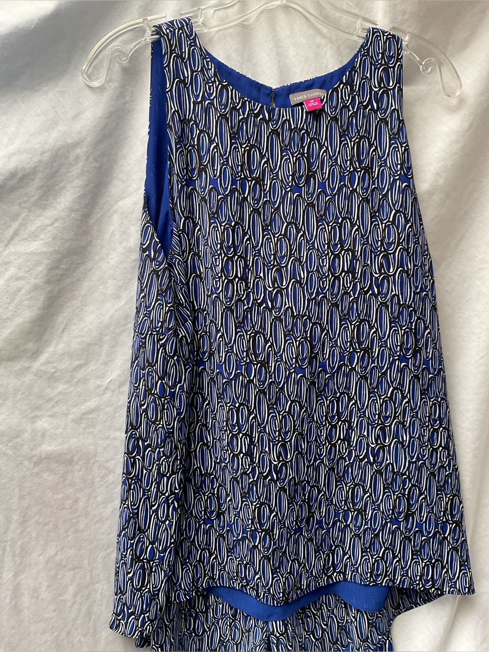 Vince Camuto Blue & Black Printed High-Low Skirt